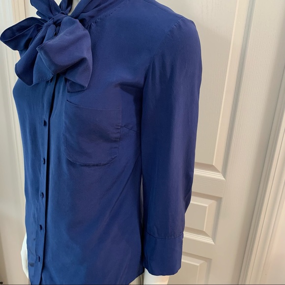 Aritzia Talula Babaton Blue Silk Blouse - Picture 4 of 12